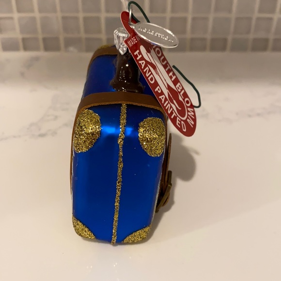 VACATION SUITCASE ORNAMENT Polish Mouth Blown Glass Christmas Ornament NWT - Picture 3 of 4